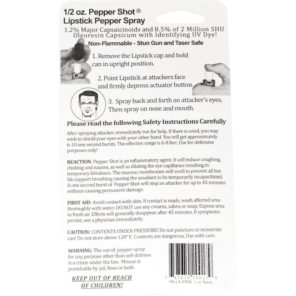 Pepper Shot 1.2% MC 1/2 oz Lipstick Pepper Spray - Image 8